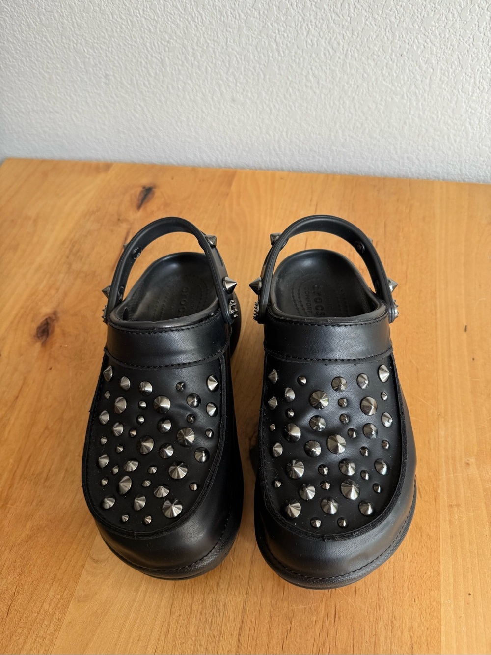 Crocs Bae Clog - Black Studded Platform Sandals - Women - Picture 3 of 4